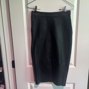 NWT BA&SH Soft Leather black pencil shirt with pockets. Size 1.